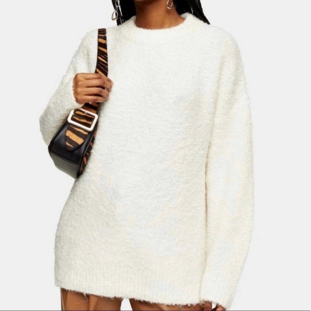Topshop Ivory Crew Neck Sweater Size Medium NWT Nordstrom